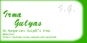 irma gulyas business card